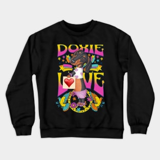 Cute Dachshund Doxie Love on a Doxie love tee Crewneck Sweatshirt